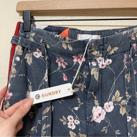 Sundry Floral Trouser Denim Pants Size 25 Women - Picture 10 of 13